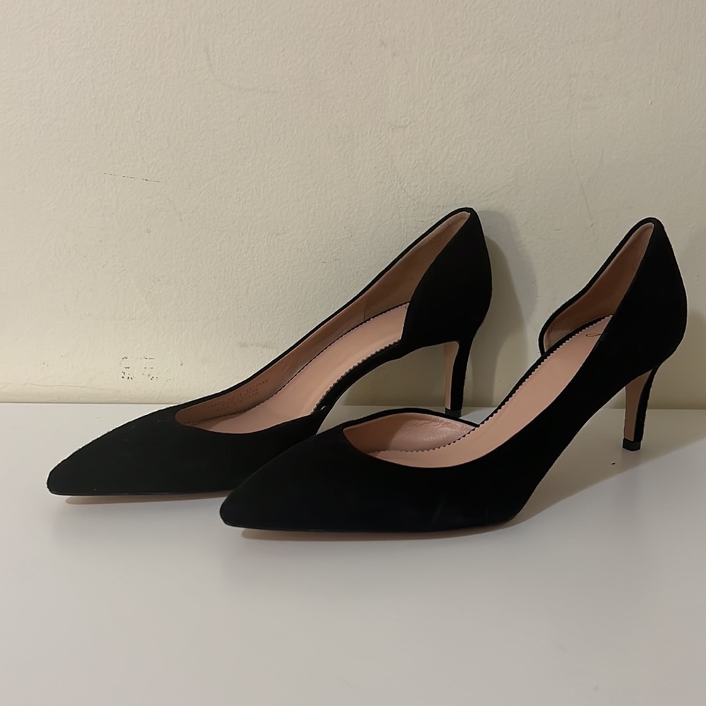j.crew Kitten heels black suede size 9 👡🐱